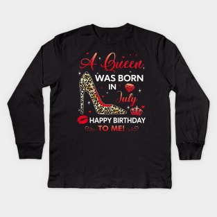 A queen was born in July Kids Long Sleeve T-Shirt